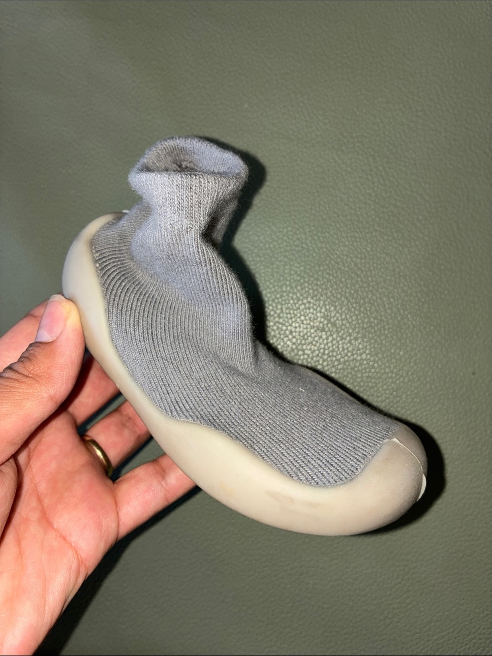 Kids Grey Sock-Style Slip-On Shoe